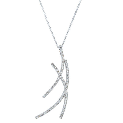 Deja Vu 18ct White Gold .51ct Diamond Kiss Pendant-Necklace-Walker & Hall