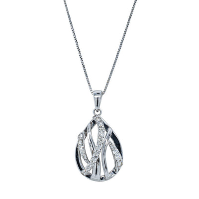 Deja Vu 18ct White Gold .51ct Diamond Pendant-Necklace-Walker & Hall