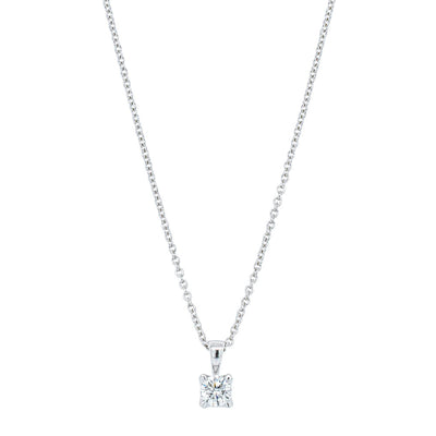 9ct White Gold .33ct Diamond Ava Pendant-Necklace-Walker & Hall