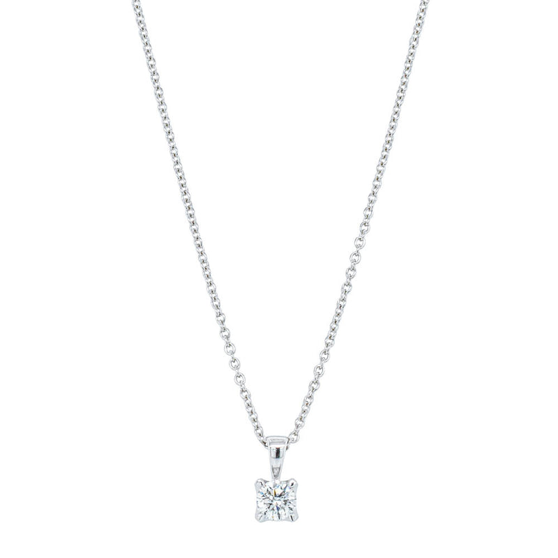 9ct White Gold .33ct Diamond Ava Pendant-Necklace-Walker & Hall