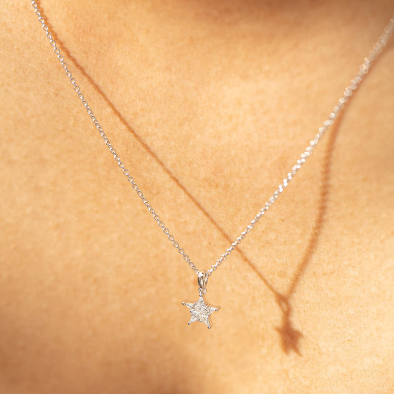 18ct White Gold Diamond Estelle Necklace-Necklace-Walker & Hall