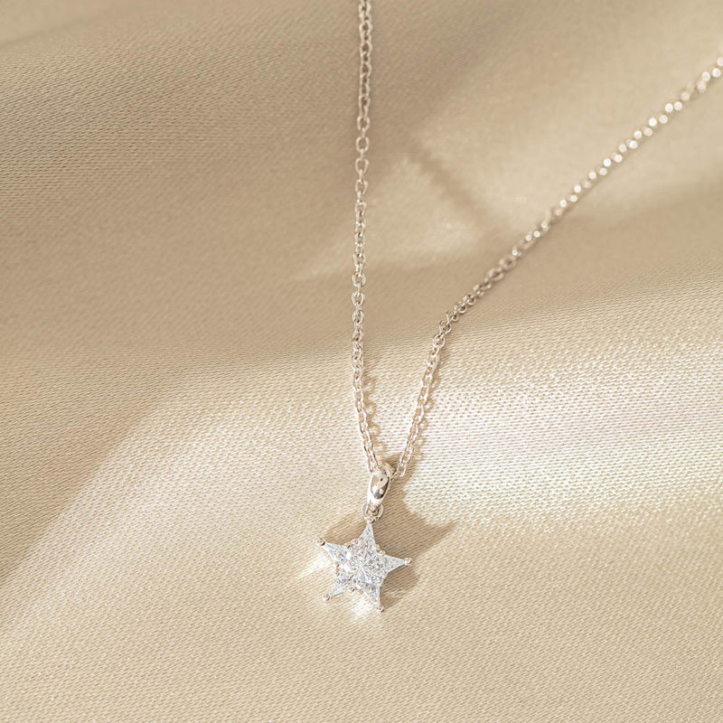 18ct White Gold Diamond Estelle Necklace-Necklace-Walker & Hall