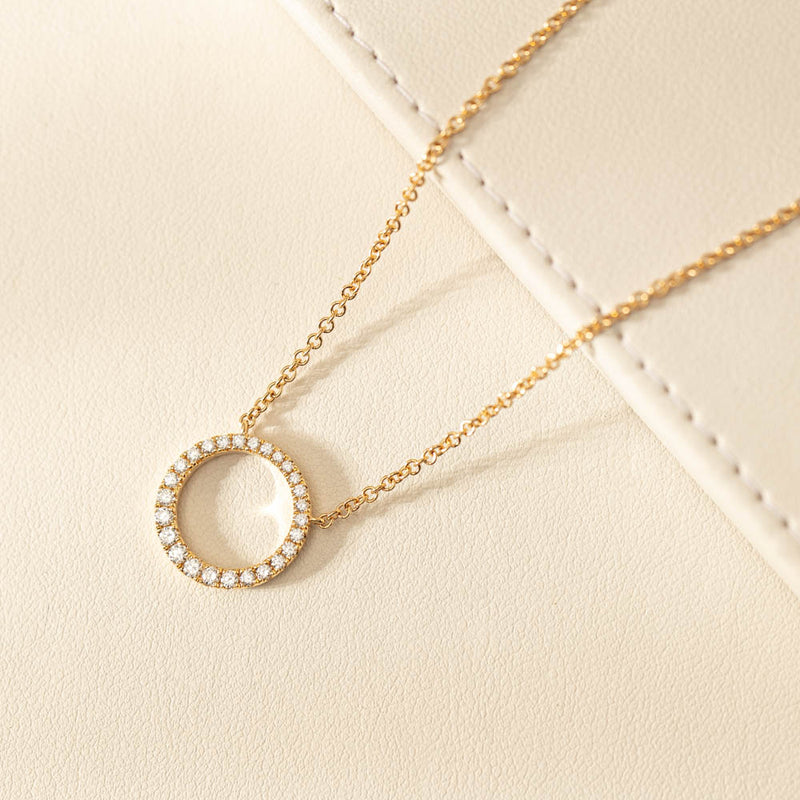 18ct Yellow Gold Diamond Aelia Pendant-Necklace-Walker & Hall
