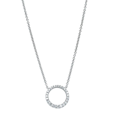 18ct White Gold Diamond Aelia Pendant-Necklace-Walker & Hall