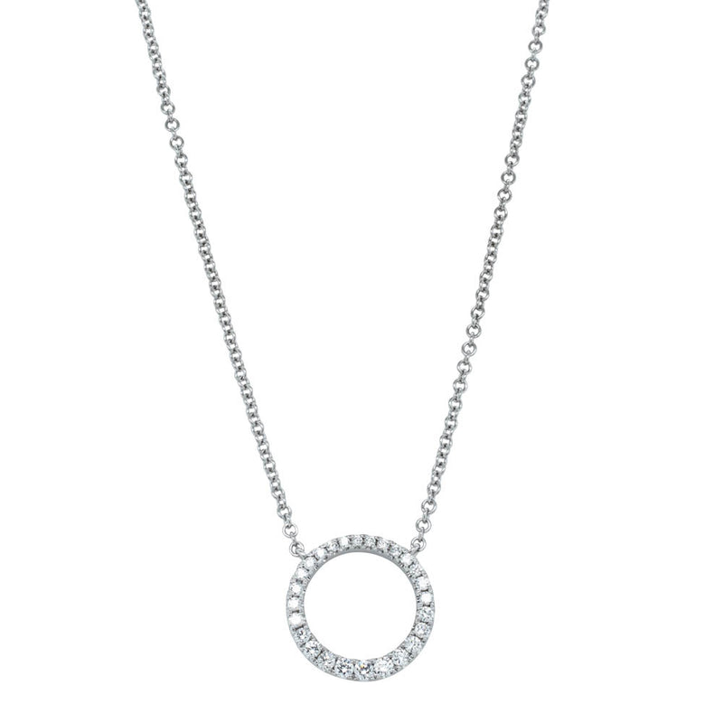 18ct White Gold Diamond Aelia Pendant-Necklace-Walker & Hall