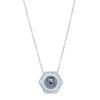 18ct White Gold 1.74ct Black Diamond Halo Pendant-Necklace-Walker & Hall