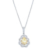 18ct White Gold .33ct Yellow Diamond Cluster Necklace-Necklace-Walker & Hall