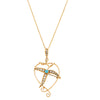 Vintage 15ct Yellow Gold Turquoise & Seed Pearl Heart Pendant-Necklace-Walker & Hall