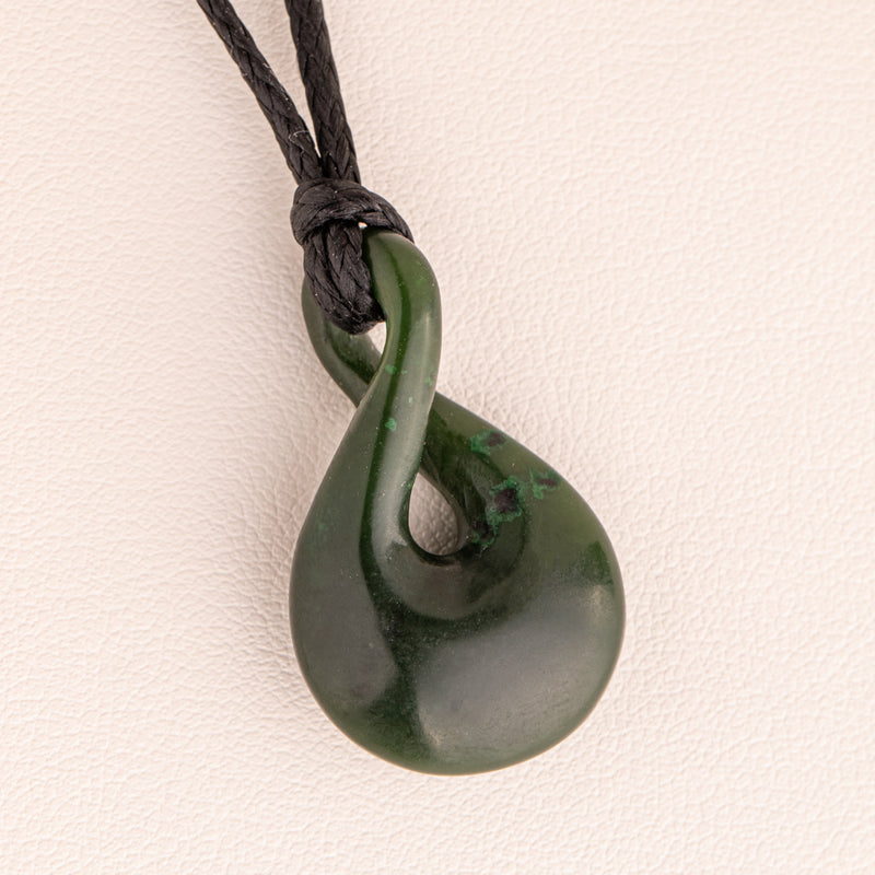 NZ Greenstone Twist Pendant-Necklace-Walker & Hall