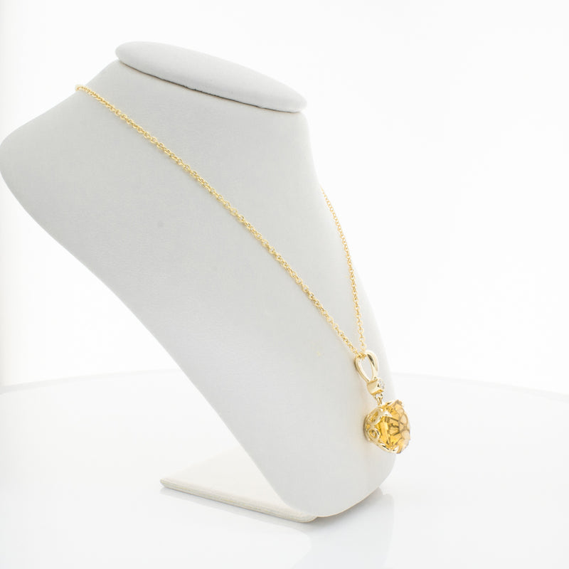 18ct Yellow Gold Citrine & Diamond Octavia Pendant-Necklace-Walker & Hall