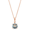 18ct Rose Gold Aquamarine & Diamond Octavia Pendant-Necklace-Walker & Hall