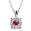 9ct White Gold Ruby & Diamond Galaxy Pendant-Necklace-Walker & Hall