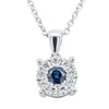 9ct White Gold Sapphire & Diamond Galaxy Pendant-Necklace-Walker & Hall