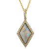 18ct Yellow gold Opal & Diamond Pendant-Necklace-Walker & Hall