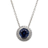 18ct White Gold Sapphire & Diamond Isla Pendant-Necklace-Walker & Hall