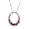 18ct White Gold Ruby & Diamond Pendant-Necklace-Walker & Hall