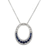 18ct White Gold Sapphire & Diamond Pendant-Necklace-Walker & Hall