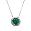 18ct White Gold Emerald & Diamond Isla Pendant-Necklace-Walker & Hall