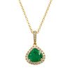 18ct Yellow Gold Emerald & Diamond Pendant-Necklace-Walker & Hall