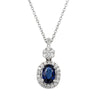 18ct White Gold Sapphire & Diamond Pendant-Necklace-Walker & Hall