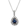 18ct White Gold .56ct Sapphire & Diamond Pendant-Necklace-Walker & Hall