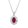 18ct White Gold Ruby & Diamond Pendant-Necklace-Walker & Hall