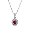 18ct White Gold Ruby & Diamond Pendant-Necklace-Walker & Hall