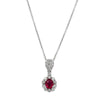 18ct White Gold .60ct Ruby & Diamond Pendant-Necklace-Walker & Hall