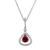 18ct White Gold Ruby & Diamond Pendant-Necklace-Walker & Hall