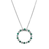 18ct White Gold Emerald & Diamond Pendant-Necklace-Walker & Hall