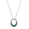 18ct White Gold .39ct Emerald & Diamond Pendant-Necklace-Walker & Hall