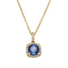 18ct Yellow Gold 1.38ct Sapphire & Diamond Peony Pendant-Necklace-Walker & Hall