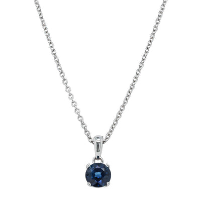 18ct White Gold Sapphire Blossom Pendant-Necklace-Walker & Hall