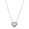 18ct White Gold Sapphire & Diamond Corazon Pendant-Necklace-Walker & Hall
