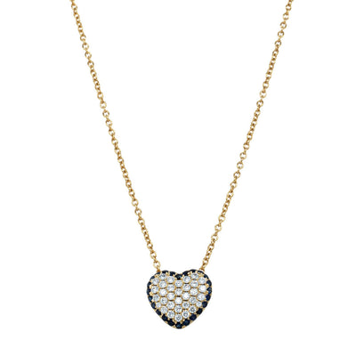18ct Yellow Gold Sapphire & Diamond Corazon Pendant-Necklace-Walker & Hall