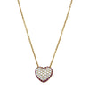18ct Yellow Gold Ruby & Diamond Corazon Pendant-Necklace-Walker & Hall