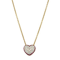 18ct Yellow Gold Ruby & Diamond Corazon Pendant-Necklace-Walker & Hall