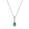 18ct White Gold Emerald & Diamond Pendant-Necklace-Walker & Hall