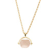 9ct Yellow Gold Rose Quartz Spinner Pendant-Necklace-Walker & Hall