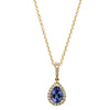 18ct Yellow Gold Tanzanite & Diamond Mini Sierra Pendant-Necklace-Walker & Hall