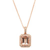 18ct Rose Gold 2.50ct Morganite & Diamond Empire Pendant-Necklace-Walker & Hall