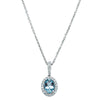 18ct White Gold Aquamarine & Diamond Mini Sierra Pendant-Necklace-Walker & Hall