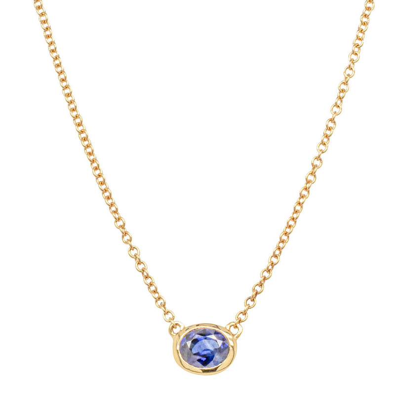 18ct Yellow Gold .56ct Sapphire Natalia Pendant-Necklace-Walker & Hall