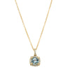 18ct Yellow Gold Aquamarine & Diamond Peony Pendant-Necklace-Walker & Hall