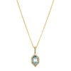 18ct Yellow Gold Aquamarine & Diamond Mini Sierra Pendant-Necklace-Walker & Hall