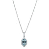 18ct White Gold Aquamarine & Diamond Mini Sierra Pendant-Necklace-Walker & Hall
