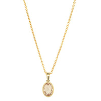 9ct Yellow Gold Rose Quartz Rosehip Pendant-Necklace-Walker & Hall