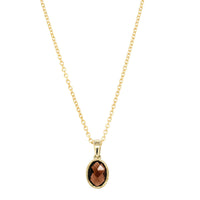 9ct Yellow Gold Garnet Saffron Pendant-Necklace-Walker & Hall
