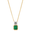 18ct Yellow & White Gold Emerald & Diamond Pendant-Necklace-Walker & Hall