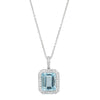 18ct White Gold 2.68ct Aquamarine & Diamond Empire Pendant-Necklace-Walker & Hall